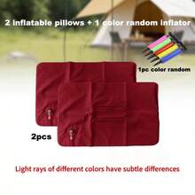 Set Bantal Udara Portabel Besar 3 Buah, Cocok untuk Pesawat, Mobil, Kereta Api, Tidur Siang di Kantor dan Berkemah, (2 Bantal Tiup dan 1 Pompa Udara) Set Istirahat Kompak Ultra Ringan, Cocok untuk Perjalanan dan Aktivitas Luar Ruangan, Warna Pompa Udara Acak - MultiWarna - View 14