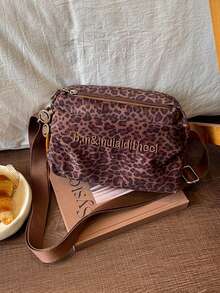 Myco Women Leopard Print Crossbody Bag, Fashion Casual Shoulder Bag With Adjustable Strap, Multi Compartments Multi Pockets Sling Purse For Daily Travel - Multicolor - View 10