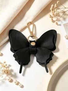 1pc Minimalist Elegant White Butterfly Design, Layered Faux Leather Wings Decoration, Gold Metal Swivel Hook, Suitable As Keychain, Bag Charm, For Daily Wear In All Seasons, Also As Holiday Gift - Multicolor - View 11