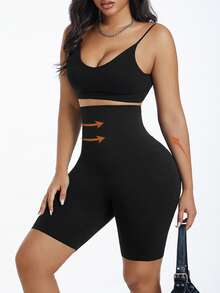 Women Plus Size Seamless Shaping Shorts, Tummy Control Butt Lift Body Shaper - Black - View 5