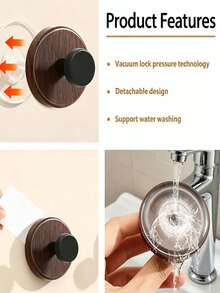 1/2/4/6pcs Multi-Purpose Suction Cup Hooks, Suitable For Front Door Wreaths, Glass, Windows And Smooth Surfaces, Ideal For Christmas, Thanksgiving, Halloween Decorations, Suitable For Kitchen, Bathroom, Entryway - Multicolor - View 5