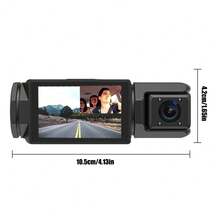 Kamera Dash Cam Mobil 3 Saluran, Kamera DVR Full HD 1080P, Tampilan 3 Arah Depan+Belakang+Interior, Sudut Lebar 110-150°, Sensor Gravitasi G-Sensor, Perekaman Berulang, Penglihatan Malam dan Pemantauan Parkir, Perekam Mengemudi Mobil, Hadiah untuk Pria dan Wanita - 3 Kamera - View 3
