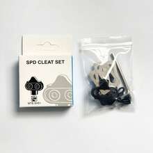 2-Bolt MTB Bike Cleats Set, SPD-Compatible Cycling Shoe Cleats With Complete Mounting Hardware, Bolts, Plates, Washers & Allen Key - Black - View 9