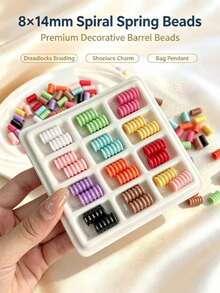 50/100pcs 8x14mm Acrylic Multicolor Spiral Barrel Beads,Cute Cylindrical Large Hole Plastic Beads,Suitable For DIY Hair Accessories And Bead Jewelry Making,Shoe Charms, Bag Chain, Bracelets,Keychains,Crafts For Adults - Multicolor - View 7