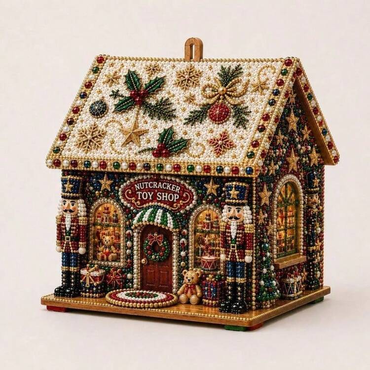 3D Christmas House Diamond Painting Set, Adult Version, Holiday Decoration, Handmade Christmas Tree Ornament, Home Craft Gift - Sets - View 1
