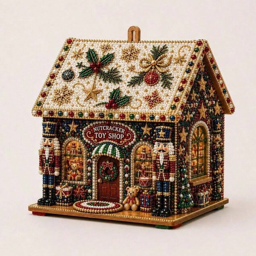 3D Christmas House Diamond Painting Set, Adult Version, Holiday Decoration, Handmade Christmas Tree Ornament, Home Craft Gift - Sets - View 1