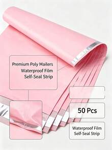 1/10/20/50pcs Thick Pink Polyethylene Mailing Bags, Shipping Envelopes, Courier Bags, Storage Mailing Bags, Thick Pink Waterproof Solid Color Gift Bags, Simple Multi-Purpose Bags, Suitable For School, Office, Transportation And Mailing Scenarios, Back To School Essentials - Multicolor - View 5