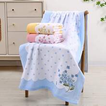 3pcs Mixed Color Towels Pack, 100% Pure Cotton Embroidered Floral Bath Towels, Soft Absorbent Thickened Jacquard Floral Bath Towels For Home Use - Multicolor - View 4