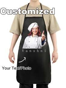 1pc Customized Apron, Gift For Dad, Father, Men, Women, Customizable Name, Personalized Photo, Logo, Image, Text, Ideal Chef Apron, Suitable For Female Chefs Cooking, Kitchen Apron, Personalized Waterproof Kitchen Apron, Customizable Logo, Image, Name, Chef Cooking Apron, Perfect For Mom, Husband, Girlfriend, Boyfriend, Father's Day, Valentine's Day, Mother's Day, Birthday, Anniversary, Graduation, Wedding And Other Occasions, Express Love, Unique - Multicolor - View 10