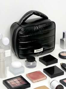 1 buah Tas Kosmetik Minimalis Mengkilap Berbahan Busa Gaya Y2K, Kapasitas Besar, Desain Dapat Dilepas, Dapat Menyimpan Kabel Data, Parfum, Aksesoris Digital (Seperti Kabel Data, Mouse, Earphone, dll.), Unisex - MultiWarna - View 3