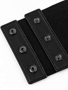 1pc Halloween Devil Pumpkin Skull Random Pattern Print Elastic Waistband For Women, Sweet & Cool Fun Style Slimming Waist Belt, Party Decoration Accessory - Black Pumpkin Skull - View 5