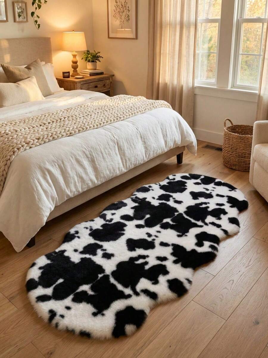 Karpet Lembut dan Berbulu Motif Sapi Hitam Putih, Untuk Kamar Tidur, Ruang Tamu, Ruang Belajar, Kantor, Karpet Kamar Tidur Mewah, Anti Selip, Karpet Lucu, Karpet Bulu Imitasi, Karpet Ruang Tamu, Karpet Kamar Tidur, Karpet Samping Tempat Tidur, Karpet Berbulu, Karpet Dekoratif, Dekorasi Kamar Tidur, Dekorasi Rumah, Dekorasi Ruangan - MultiWarna - View 1