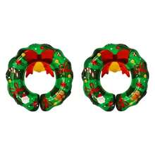 1pc Christmas Bell Wreath Aluminum Foil Balloon, Extra Large Red Bow, Santa Claus Head, Gingerbread Man, Candy Cane, Red Berries, Small Gold Ball Print Pattern, Suitable For Christmas Party Decoration Atmosphere Props - View 8