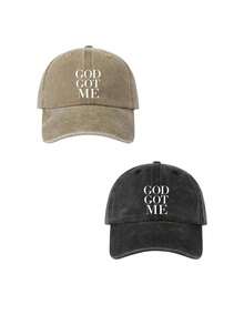 1/2pcs DOG GOT ME Print Washed Baseball Cap,Classic Casual Vintage Soft Adjustable Sun Protection Hat,For Outdoor Sports Daily Wear Party Travel Gift - Multicolor - View 22
