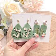 Light Romantic Botanical Style Polymer Clay Cutting Mold, Elegant Branch & Leaf Relief, Classical Vine Line Design Clay Cutting Mold, DIY Handmade Earring Pendant Brooch Making Tool, Compatible With Polymer Clay, 3D Printed, Clean Cut, Handmade Jewelry Floral DIY Craft Accessory, 3D Printed, Clean Cut, Handmade Jewelry Floral DIY Craft Accessory - Leaf - View 5