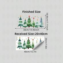 Plaid Buffalo Check Static Window Cling, Suitable For Christmas Tree, Snowflake And Star Decoration, Reusable PVC Film, Asymmetrical Shape, Suitable For Glass Door, Cafe, Farmhouse Country Style Winter Christmas Decor - Multicolor - View 13