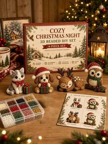 Christmas Bead Stringing Kit Set, Containing An Instruction Manual And A Set Of Handmade Materials. The Handmade Kit Is Suitable For Adults, Family Collaboration, Christmas Gifts, And Home Decorative Handcrafting. Handcrafting Set. - Sets - View 17