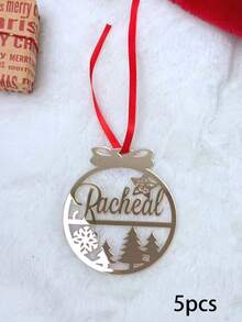 Custom Acrylic Christmas Decor - Personalized Name Pendant, Laser Cut Christmas Tree Ornament, 2026 First Christmas Gift For Family, Couples And Friends, Christmas Ball Name, Laser Cut Name Tag, Christmas Pendant, Red Hanging Rope - Multicolor - View 19