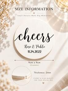 20/50/100/200/300/500pcs Personalized Wedding Paper Coasters, Customizable Name/Date/Text, Suitable For Wedding, Engagement Decoration, Exclusive Tabletop Protection Mat, Can Be Used As Table Setting Drink Holder, Anniversary Supplies - Multicolor - View 4
