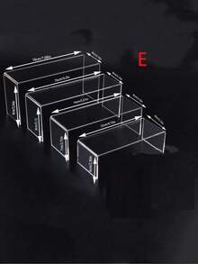 Transparent Acrylic Jewelry Display Stand, Acrylic Tiered Display Rack For Figurines And Models, Rectangular Acrylic Cosmetic Art Jewelry Storage Rack, Desktop Decorative Shelf For Home Office And Retail Store - Transparent - View 10