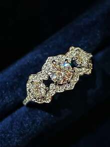 1pc Elegant Cubic Zirconia Ring For Women, Wedding Engagement Party Jewelry, Valentine's Day Gift - 1# - View 3