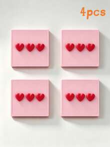 Pegatina decorativa de interruptor con corazón rojo 3D estilo Ins, decoración de pared linda, pegatina de panel de enchufe para ambiente de habitación - Cubierta de interruptor con corazón rosa - Ver 12