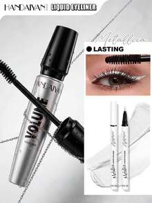HANDAIYAN Waterproof Volumizing Curling Mascara With Eyeliner, 24-Hour Smudge-Proof Long-Lasting Clump-Free, Suitable For Daily, Party, Halloween Makeup - View 3