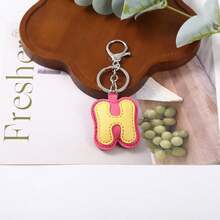 1pc Cute PU Alphabet Letter Keyring Wrist Lanyard Bag Pendant Halloween Party Travel Gift For Students Ladies Xmas - Multi-color 1 - View 16