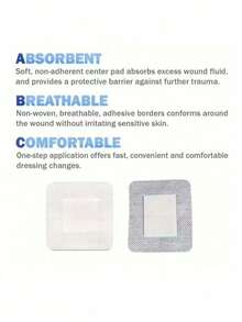 10pcs Breathable Self-Adhesive Soft Non-Woven Fabric Skin Patches, Soft Edges, Latex-Free, Comfortable And Gentle For Daily Skincare Use - View 5