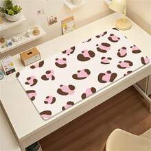 Kawaii Pink Leopard Print PU Leather Desk Mat, Big Extended Mousepad, Waterproof Non Slip Table Cover, Aesthetic Desktop Decor For Study Gaming Room - View 4