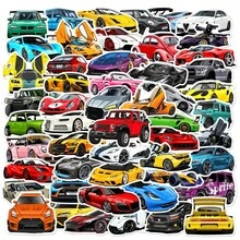 50pcs New Cool Sports Car Racing Graffiti Stickers For Helmet, Phone Case, Luggage, Skateboard, Tablet - 100 - View 6