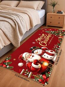 1/2pcs Christmas Kitchen Decor Rug, Santa Claus Pattern Design, Winter Kitchen Rug And Mat, Non-Slip Washable Absorbent Kitchen Accessories Decor Mat, Christmas Holiday Gift! - Multicolor - View 17