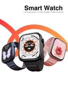 AOC T7 Smartwatch, Sports & Health Monitoring, 9mm Ultra-Thin Body, 1.83-Inch HD Touchscreen, Customizable Watch Face, Long Battery Life, Compatible With IOS/Android - View 1
