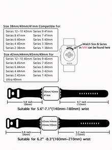 適用於 的運動錶帶，柔軟矽膠防水錶帶，相容於 AppleWatch Series 12 11 10 9 Ultra 8 7 6 5 4 3 2 SE - 白色 - 查看 2