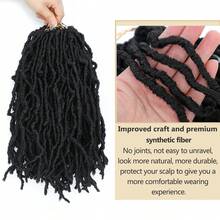 1/3 Packs (10–14 Inches) Of Natural-Looking Crochet Hair Featuring A Curly-Wave Texture And Pre-Looped "Locs" Style-Perfect For Halloween Looks. Faux Locs Crochet Hair Extensions; Installation Tool Included. - Multicolor - View 4