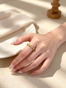 New Planet Hollow Saturn Couple Rings, Unisex Luxury Personalized Fashion Open Saturn Ring - Telephone Cord Ring - View 2
