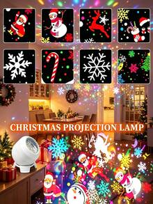Manual Rotating Christmas Snowflake Projector Light, Dynamic Snowflake Projection Lamp With Adjustable Base, USB LED Snowflake Projection Night Light, Bedroom, Entrance, Christmas Party Indoor Decoration Atmosphere Light, Create Snowy Atmosphere - Snowflake Projection - View 6
