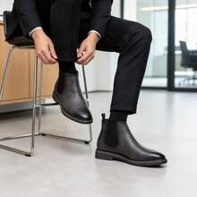 Men's Casual Chelsea Boots, Business Commute Shoes - Dark Grey - View 9