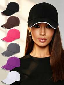 1pc Unisex Solid Color Baseball Cap, Casual Versatile Breathable Sun Protection, Suitable For Daily Wear, Fashionable And Versatile, Can Be Used As Vacation Sun Hat/Holiday Gift - Solid Color Baseball Cap - View 1
