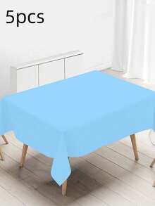 5 Packs 137x183cm Disposable Solid Color Tablecloth, Multi-Color PE Material Rectangular Tablecloth, Suitable For Weddings, Parties, Birthdays, Bridal Showers, Graduations, Baptisms, Banquets, Christmas Parties, Home Decoration And Other Occasions. - Multicolor - View 12