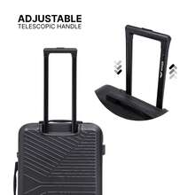 W WINGS Travel Suitcase Set 3 Pcs | Cabin, Medium And Large Hard Shell Luggage With TSA Lock, Telescopic Handle And Wheels - Black - View 8