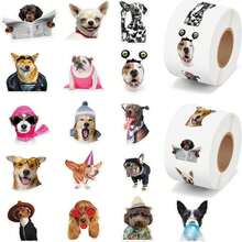 500pcs Asymmetric Dog Shape Graffiti Stickers, 1 Style Optional, 1 Inch, Waterproof Sealing Labels, Suitable For Envelopes, Magazines, Phone Cases, Cups, Computers, Scrapbooks, Party Favors, Gift Wrapping, PVC Stickers School Supplies (Randomly Shipped) - Multicolor - View 4