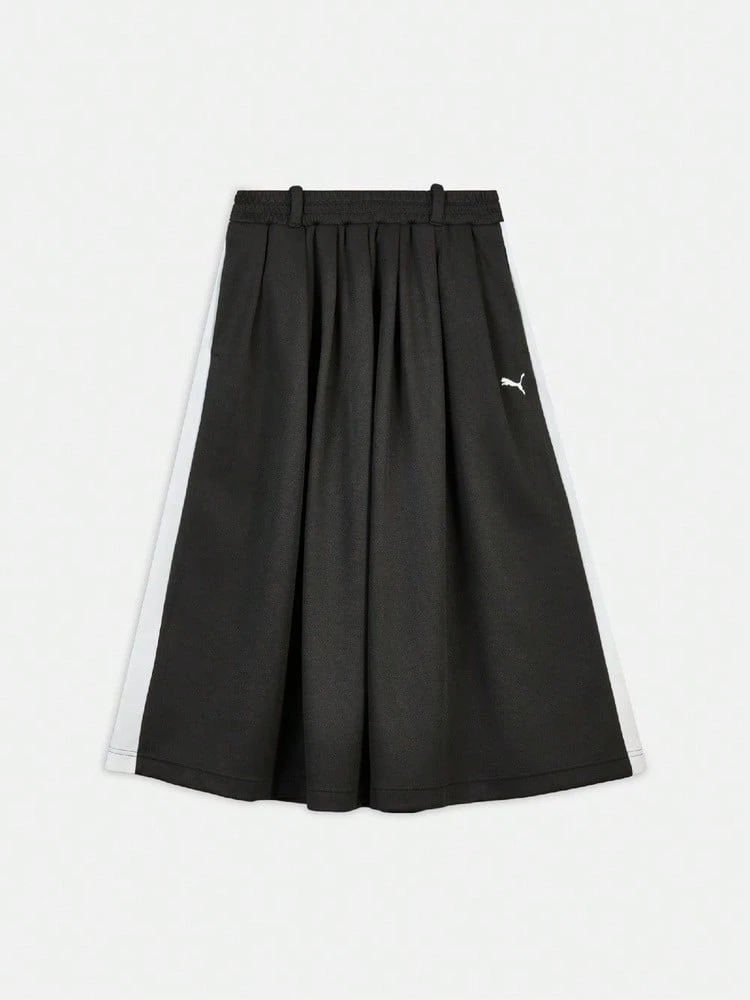 Puma Women's T7 Knitted Sports Maxi Skirt 63989501 - Black and White - View 1