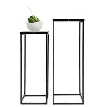 YUNRUX Black 2Pcs Metal Plant Stand Set Waterproof Rustproof Flower Pot Display Shelf For Home Wedding Party Event Decoration - AS SHOWN - View 9