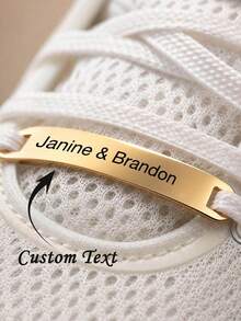 Personalized Engraved Shoelace Tag, Personalized Metal Shoe Tags, Custom Shoelaces Tags, Running Shoe Tags, Shoelace Name Plate - Multicolor - View 1