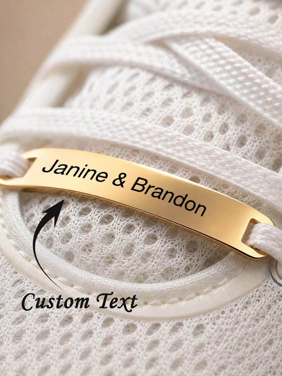 Personalized Engraved Shoelace Tag, Personalized Metal Shoe Tags, Custom Shoelaces Tags, Running Shoe Tags, Shoelace Name Plate - Multicolor - View 1