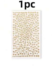 2pcs Gold Face Glitter Body Shiny 3D Rhinestone Stickers, Rave Party Makeup Accessories Rhinestone Stickers, Y2K Style Music Festival DIY Eye & Face Gems, Valentine's Day Gift - Multicolor - View 7