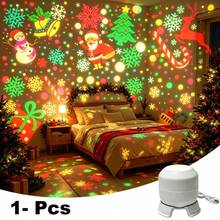1pc USB Christmas Projection Night Light, LED Dynamic Christmas Atmosphere Light, 360° Rotatable Non-Slip Base, ABS Material, Exclusive Christmas Gift. Projects Dreamy Christmas Decoration Patterns On Ceiling And Walls, Halloween, Christmas, Birthday Gift - Multi-color - View 7