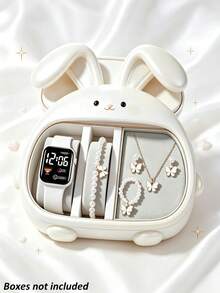 6pcs/Set Jam Tangan Elektronik Layar LED Dekoratif Motif Hati Digital Persegi Elegan & Lucu, Set Perhiasan Kupu-kupu Serasi Termasuk Kalung, Gelang, Anting, dan Cincin. Sempurna untuk Anak Perempuan untuk Dipakai di Pesta, Liburan, dan Acara Lainnya. Juga Pilihan Hadiah Terbaik untuk Ibu dan Teman di Hari Ibu, Kembali ke Sekolah, Paskah, dan Acara Lainnya (Kotak Hadiah Tidak Termasuk) - MultiWarna - View 11