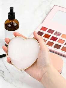 Resin Nail Art Palette, Nail Polish Painting Mixed Palette, White Nail Gel Color Display Board DIY Design Makeup Tool, Gold Edge - Multicolor - View 8
